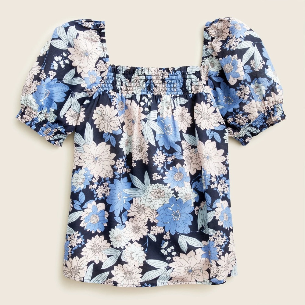 J. Crew Zinnia Floral Puff Sleeve Top - size S